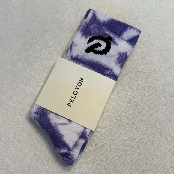 NWT Peloton Everyday Cotton Crew Sock 238 Purple Tie Dye - Picture 2 of 4